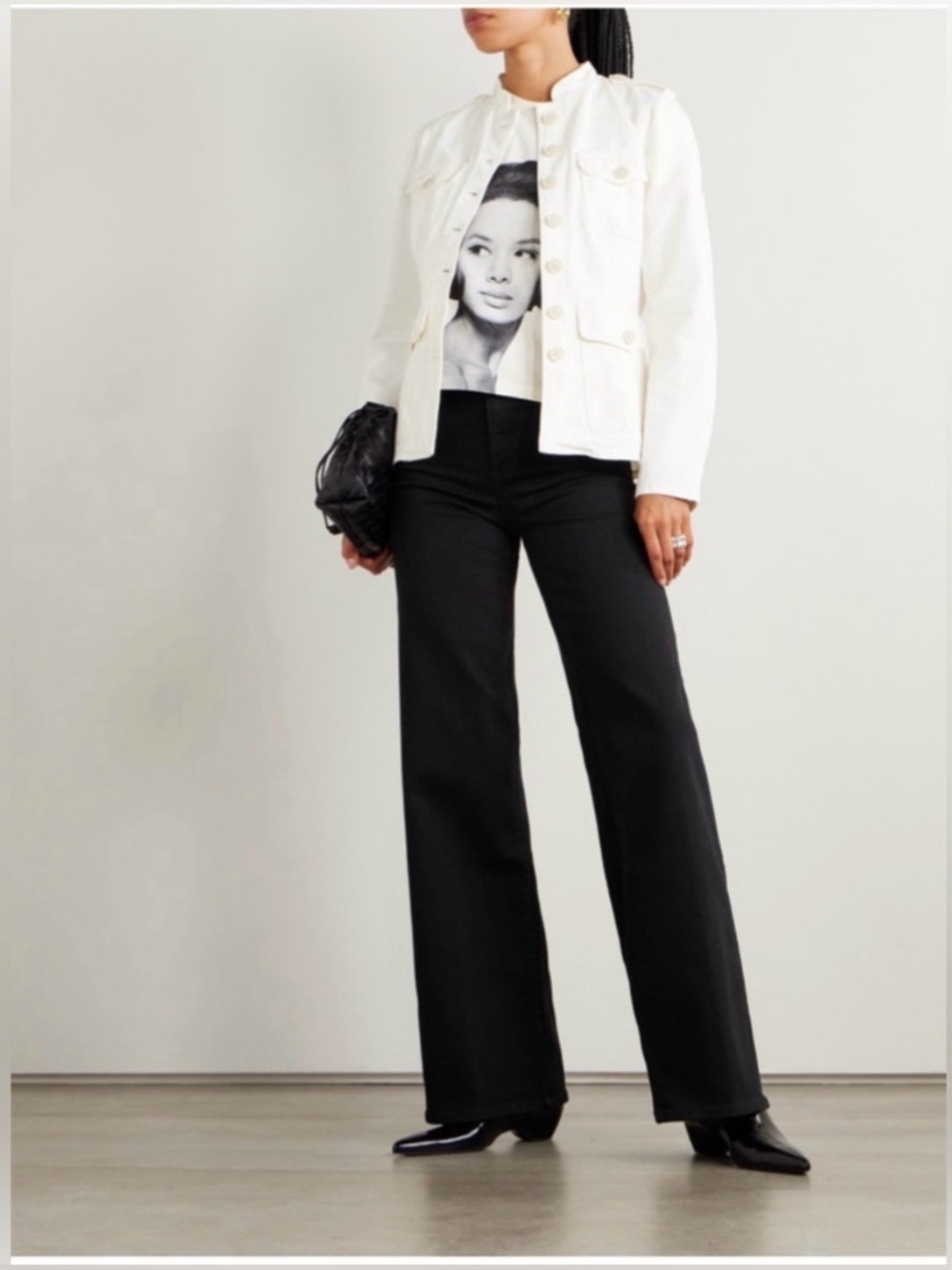 NEW FRAME Le Palazzo Wide leg Trouser in black - Picture 3 of 12